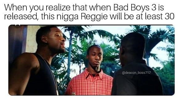Deacon_Does's tweet photo. I wonder if Reggie will be Marcus's son-in-law 😂😂😂
#BadBoysForLife #WillSmith #martinlawrence #BadBoys3 https://t.co/qM9MBpbzyw