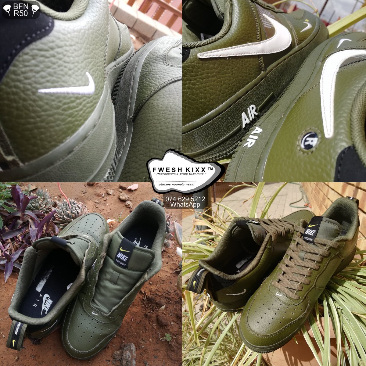 LTBoikanyo's tweet photo. #FweshKixx
Your only Bloem based professional shoe๐ cleaning company.Bring al your dirty shoes&we'll deliverโ
Call 061 405 2818 for Bookin๐
Whatsapp 074 629 5212๐ฒ
~ O'Shape Round'O Weer ~
#Nike #AirForce #Sneakers #BloemTwitter #kovsiefm #motheofm #cutfmย #LesediFM #UFSWeb https://t.co/Sx43fG3NXM