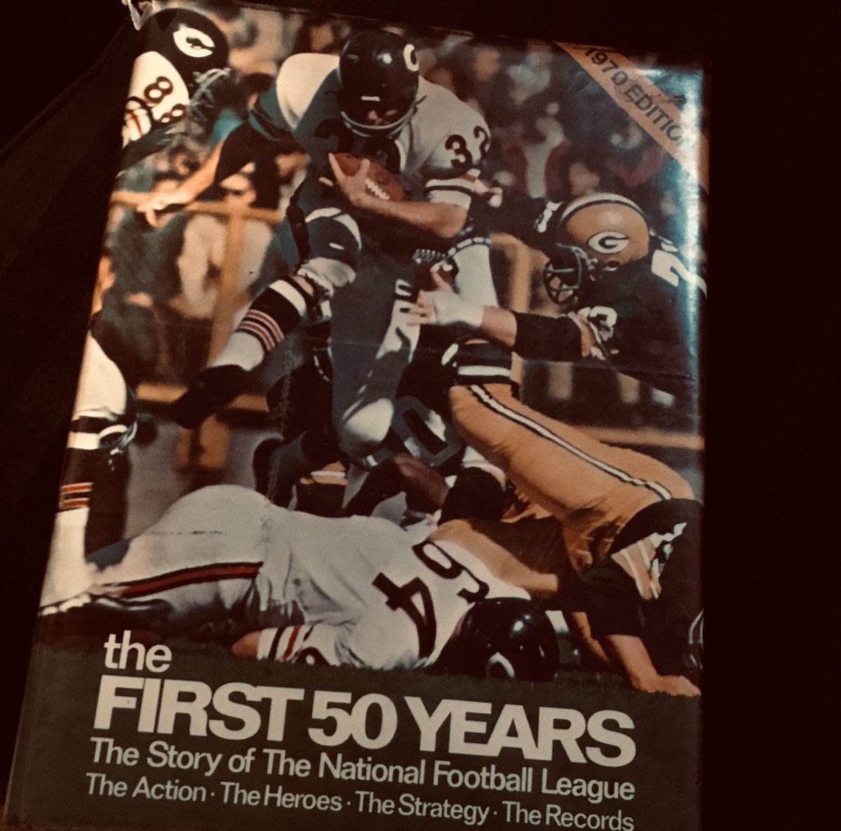 frankmSounders's tweet photo. 1969 was my first year of playing football (4th grade, Tomasino Finishers) and seeing this book at Tacoma Mall JK Gill prompted immediate begging since it was $15. Still got it, making it my oldest title. Thanks, Mom. From #NFL50 to #NFL100. You do the math. https://t.co/4SA6h77b0G