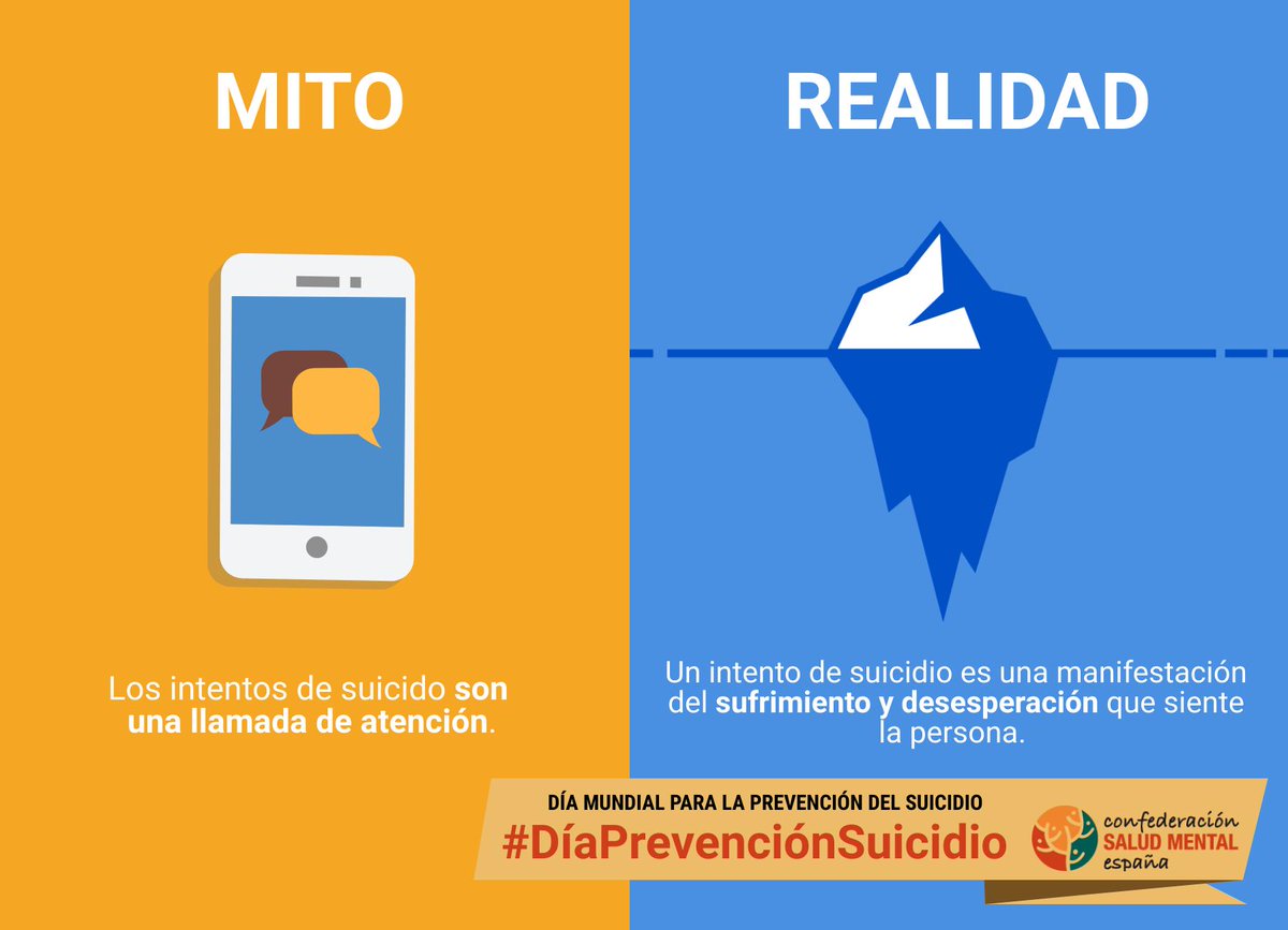 feafextremadura's tweet photo. El #suicidio no tiene nada que ver con la cobardía
o la valentía, sino con el sufrimiento
y la desesperanza. Es necesario informar para desmitificar. Escuchar en vez de juzgar. #DiaPrevencionSuicidio Aquí algunos mitos que hay que desterrar. https://t.co/3K8ymos2pN