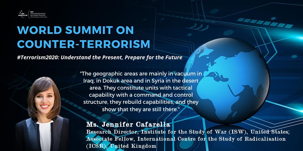 ICT_org's tweet photo. A unique session on the theaters of Global Jihad with Ms. @JennyCafarella  Research Director, @TheStudyofWar @ICSR_Centre 
#ICT19 #enoughisenough #counterterrorism #terrorism2020 https://t.co/qfsxkvMzLN