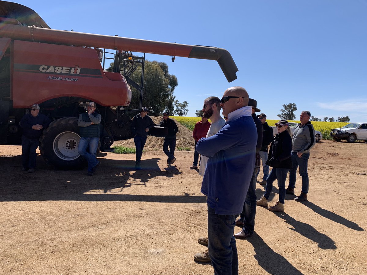 rick_rundell's tweet photo. No more #windrowburning for @markt8040. Future thinker using the Terminator system for seed set control. Thanks @brendanw59 for tech support #grdcstudytour https://t.co/ZX1FC4Rpve