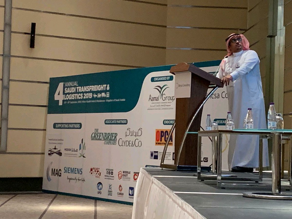 4thTransFreight's tweet photo. Mr. Abdulmohsen AlSalem - Head of Logistics Development, @modon_ksa presenting at the 4th Annual Saudi Transfreight &amp; Logistics 2019 event hosted by @BricsaConsultin 

For more information about our conferences visit: https://t.co/OR5mtsWy6O

#TransFreight #SaudiArabia #Logistics https://t.co/puzdIsb0Va