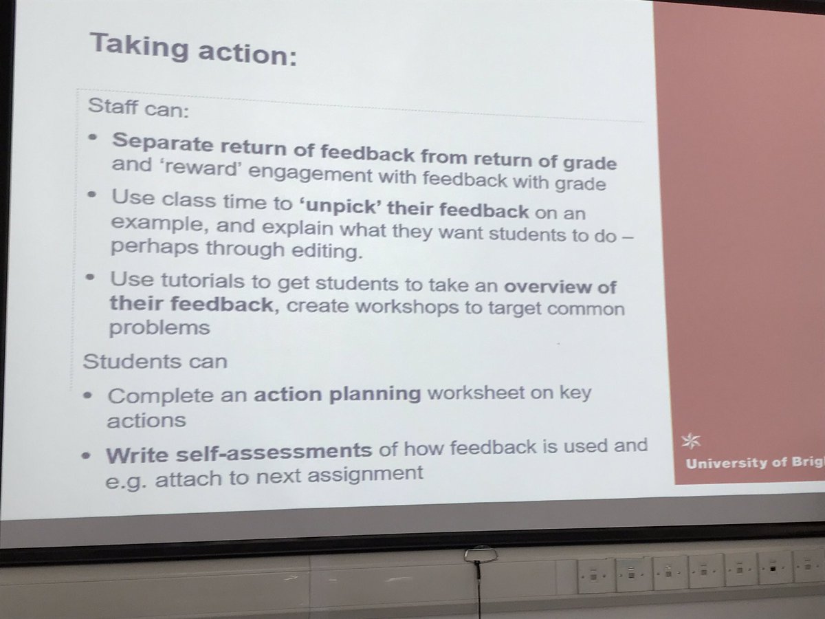 Fiona Handley talking about feedback In BBS #uniofbrighton