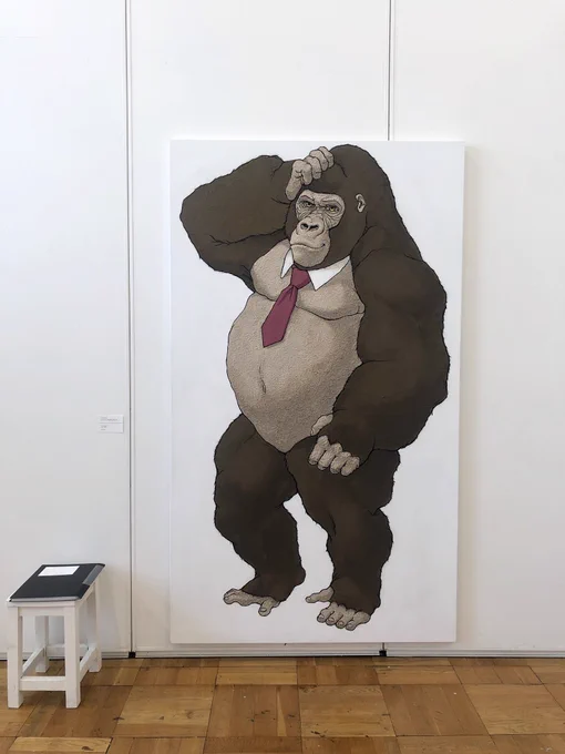 東京藝術大学の藝祭で、等身大イケメンすぎるゴリラを展示しました。 