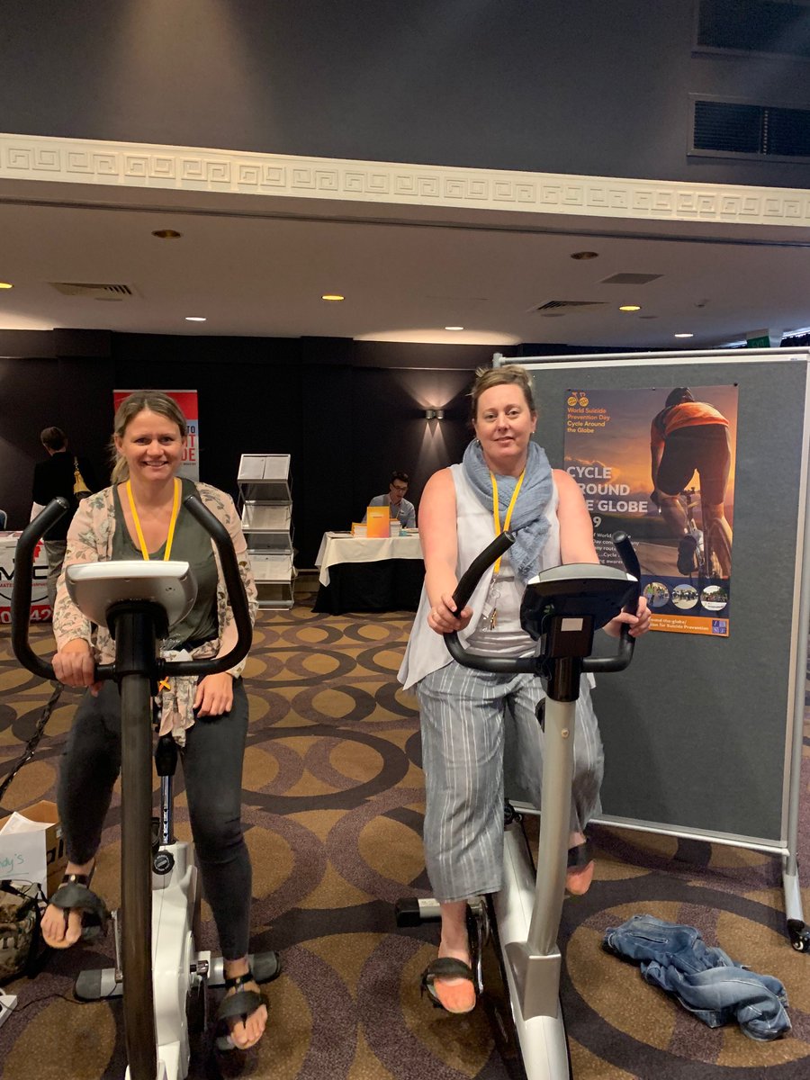 IASPinfo's tweet photo. #CycleAroundtheGlobe delegates at the #AISRAP Community Forum are still cycling - 100+ Kms so far #WSPD2019 https://t.co/uSkx4ORUzF