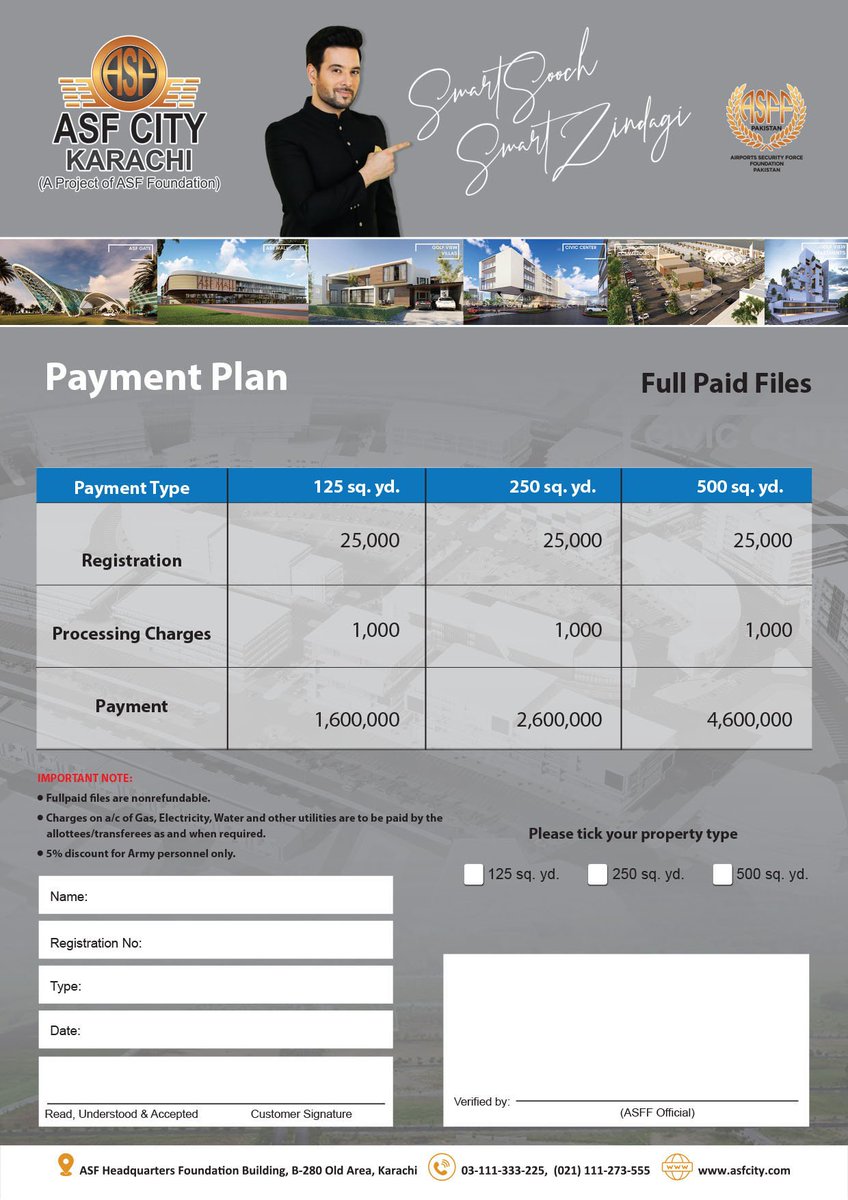 asfcitykarachi's tweet photo. @fouqahmed Payment plans are attached https://t.co/uo9fI4qpkg