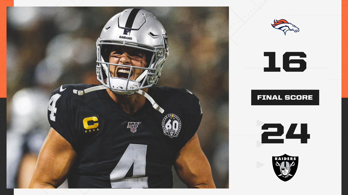 Las Vegas Raiders on X: 'RT @espn: The Raiders take down the Broncos to win  the last MNF game ever in Oakland!  / X