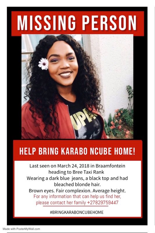 CFC_Fuego's tweet image. Yall remember Karabo that went missing last year? She hasn't been found yet 😭💔she's still missing 

RETWEET FOR AWARENESS 🙏🏾