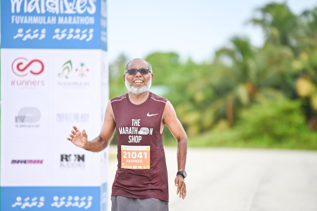 fvmmarathon's tweet photo. All smiles at the Finish Line. Shout out to this legendary runner, Abdul Rasheed (Absy), who keeps defying age adding more miles! 👏🏻👏🏻👏🏻
.
.
.
.
Photo: Wink a Pic
#FuvahmulahMarathon #AFunRun #RunMaldives #MoveMore #ProtectTheReef #VisitFuvahmulah #Fuvahmulah #Maldives https://t.co/nOXmfNhqdK