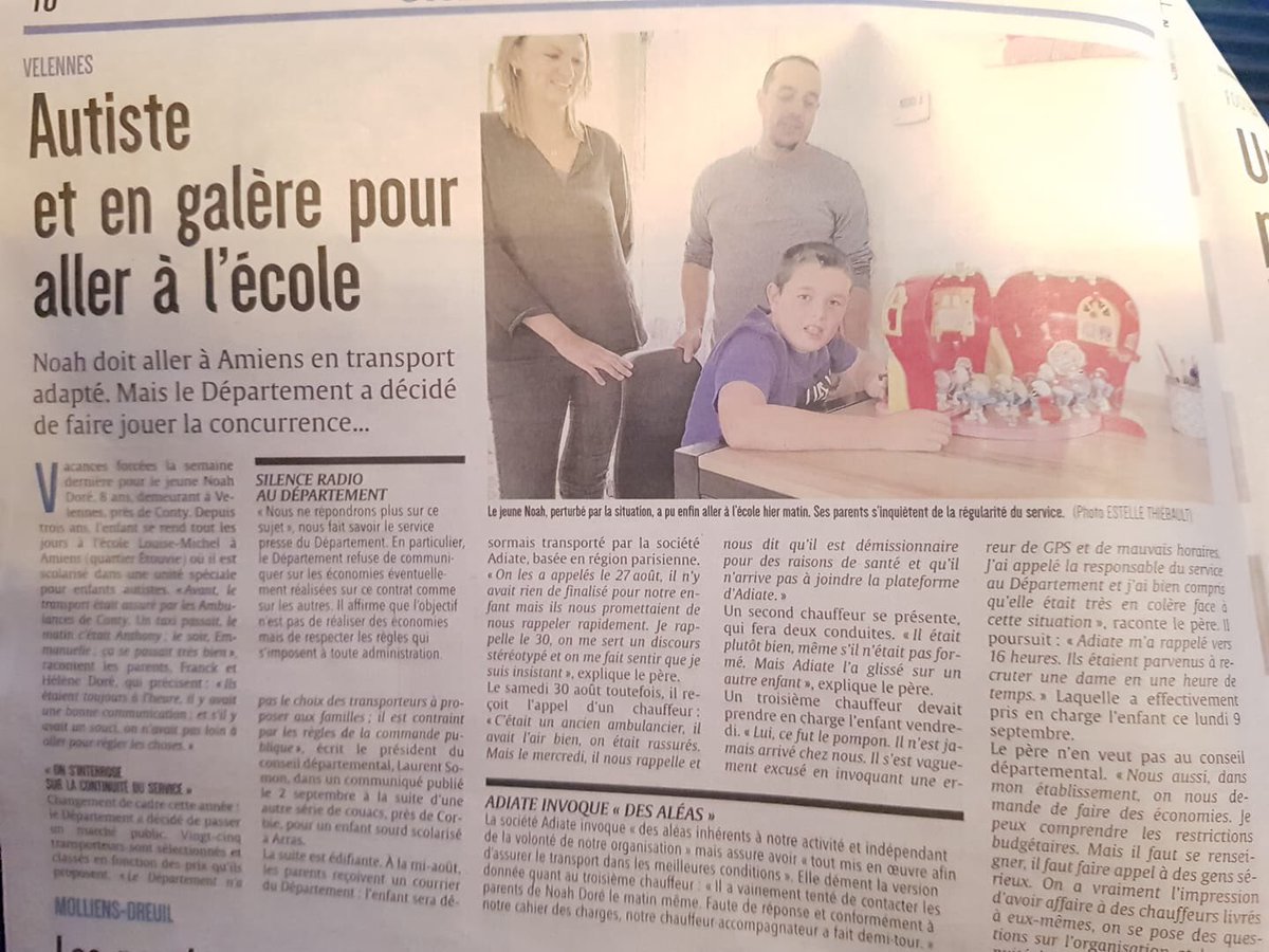 IngridDordain's tweet photo. La scolarité de nos enfants ne peut pas pas être pénalisée par les « aléas » de l activité des transporteurs! #adiate #somme #transport #inclusion #autisme https://t.co/roeHTxwFie