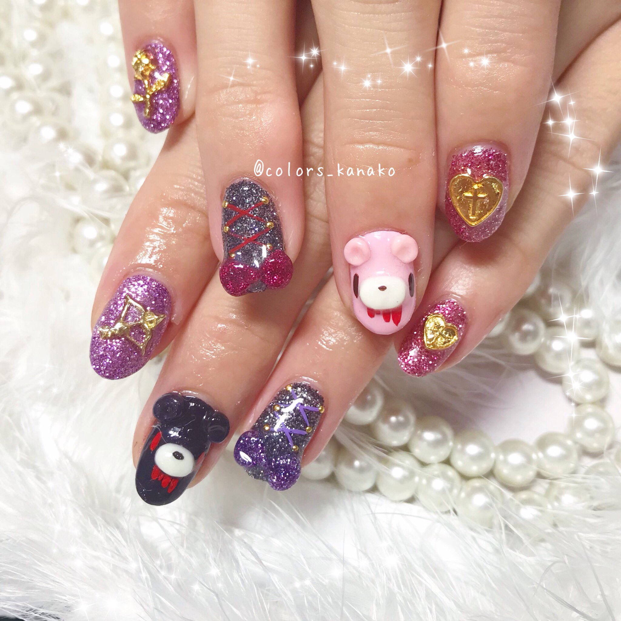 Color Sやすいかなこ ぴかりん Pikarin Shiina こと椎名ひかりさんの New Nail ハンドもフットもお揃いのグルーミーネイル T Co Usg4sqxqjr Twitter