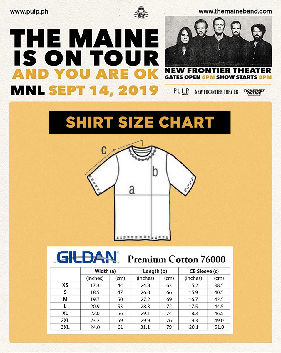 Live And Tell Apparel Size Chart