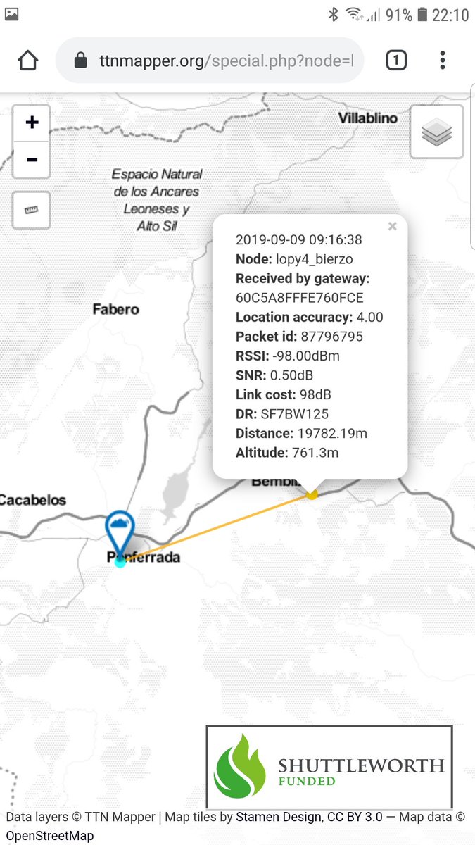 moifdz's tweet image. Siguiendo el consejo de @G4lile0 me he llevado de viaje un nodo #Lopy4 #LoRaWAN de @pycomIOT enviando datos a @thethingsntwrk . Los resultados en @ttnmapper sorprendentes 😮😯😲 .