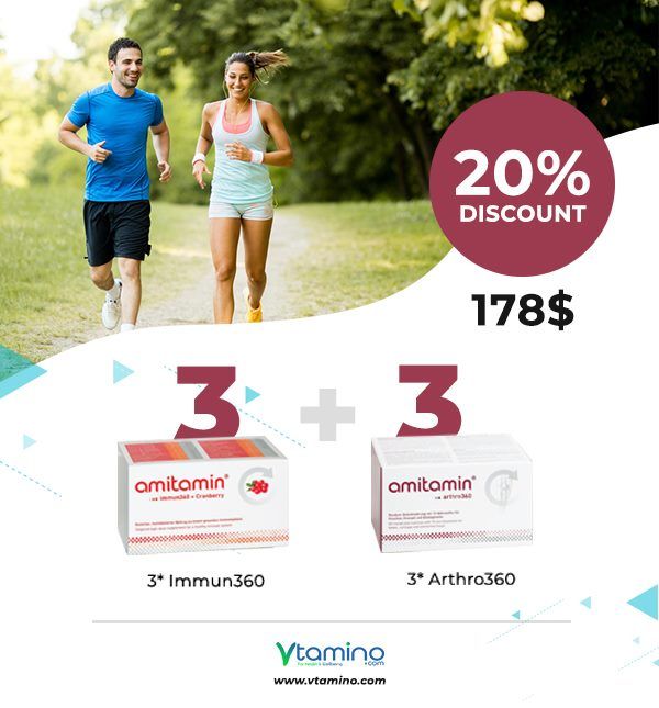 vtaminoonline's tweet photo. COMBO OFFER !!!
Avail 20% discount on purchase of 3 Immun360 + 3 Athro360 !!!
https://t.co/KEjO3LQQ0S https://t.co/Dx5kggLuGO