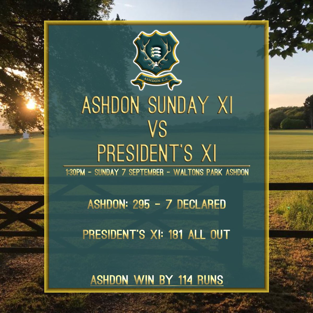 Here are the results from the match on Sunday. Great performances all round from the Ashdon team #Ashdon #Ashdoncricket #villagecricket #sundaycricket