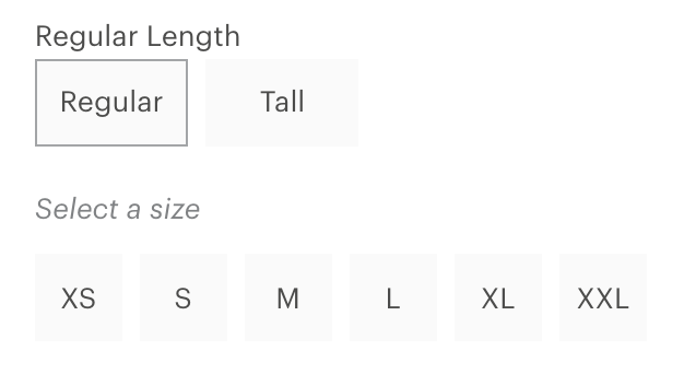 Everlane Size Chart