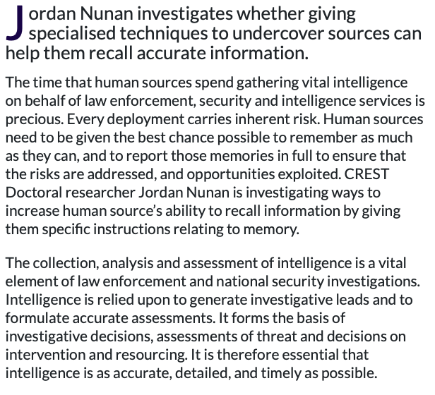 Thank you to <a href="/crest_research/">CREST</a> for publishing some of my PhD research in their new Crest Security Review. Please see the full article at crestresearch.ac.uk/news/crest-sec… #CSR #intelligence #CHIS