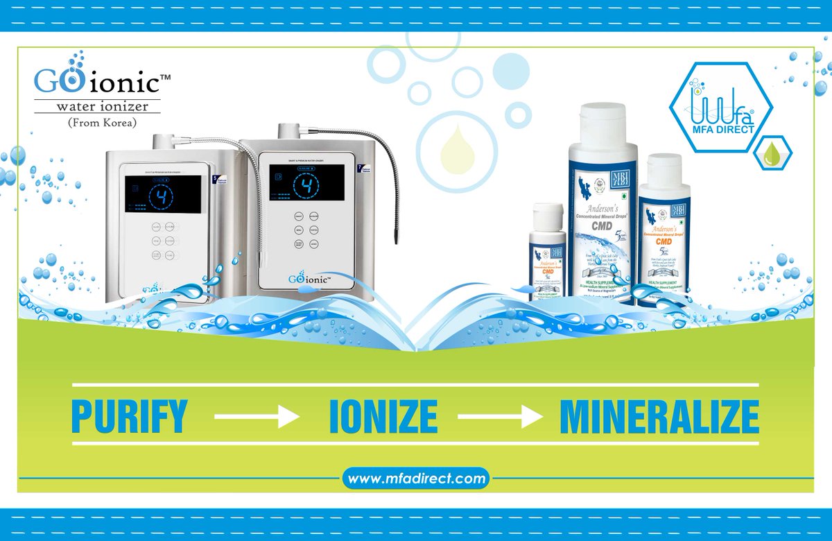 mfa_direct's tweet photo. हर बूंद में है अच्छी सेहत का वादा|| 💦💦💦
We bring you three important step solution to make your water pure and healthy:
Purify➡️Ionize➡️Mineralize with #GOionic_Water_Ionizer and #AndersonCMD https://t.co/WOO3wHWkQV
