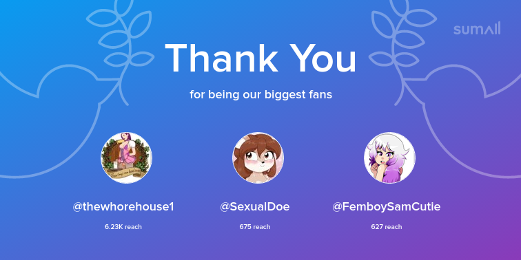 lewdwanderer's tweet photo. Our biggest fans this week: thewhorehouse1, SexualDoe, FemboySamCutie. Thank you! via https://t.co/AsVbaZRl4G https://t.co/4cfHjZLP1n