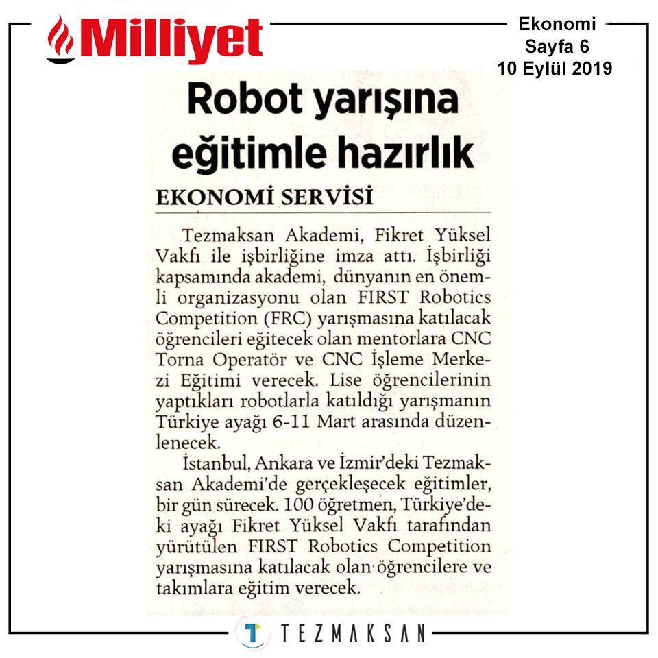 TezmaksanMakina's tweet photo. Milliyet Gazetesindeyiz !
Robot yarışına eğitimle hazırlık
#tezmaksanakademi #fikretyükselvakfı #firstroboticscompetition #cnctorna #cncisleme #istanbul #ankara #izmir #frc #cncegitim
@milliyet @FIRSTatOSU https://t.co/cyomCTdFXC