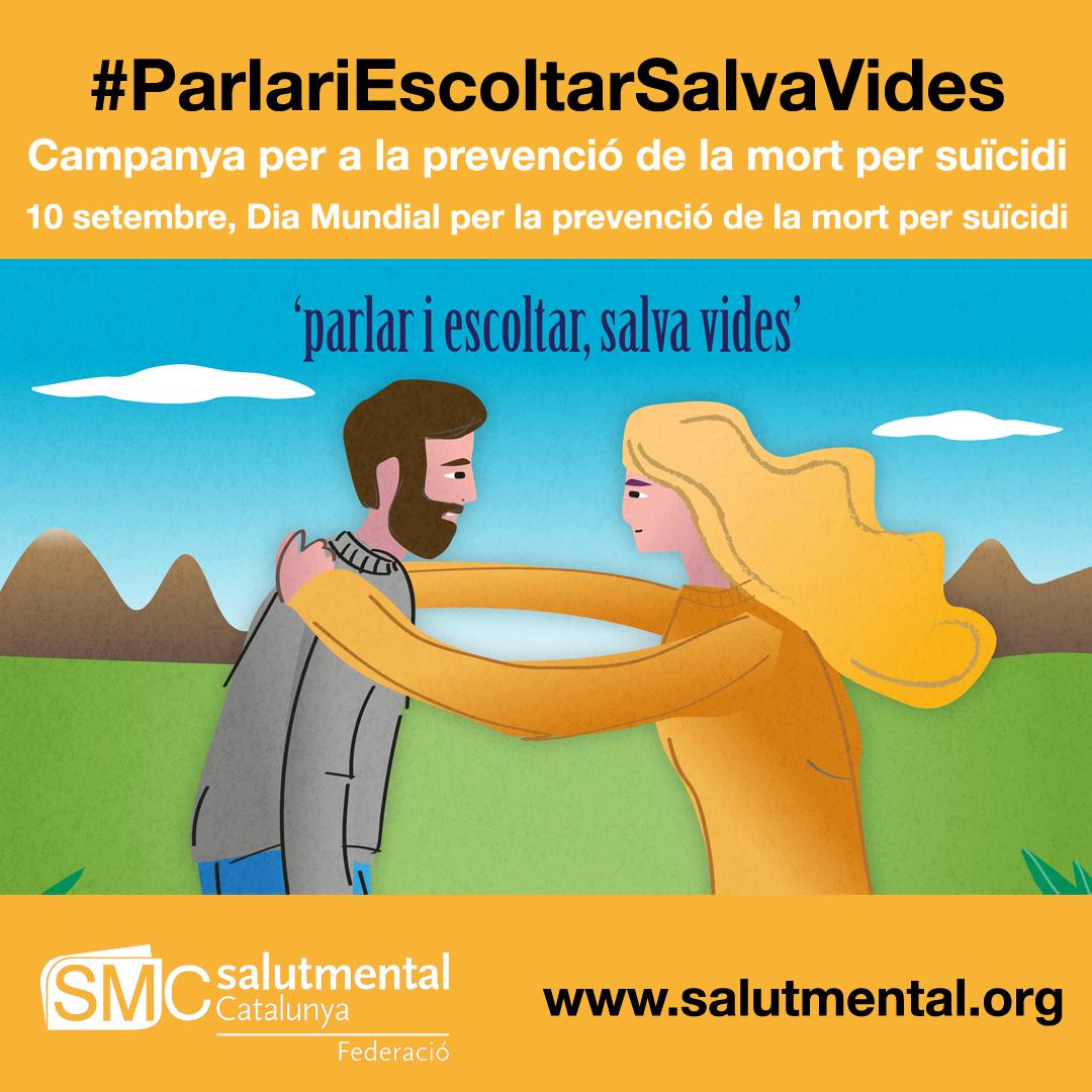 SalutMentalCat's tweet photo. Estrenem la campanya #ParlariEscoltarSalvaVides amb motiu del Dia Mundial de prevenció de la mort per #suïcidi, amb la col·laboració d’ #APSAS #MansAmigues i @AsociacionDSAS.
+info https://t.co/ogNK3oZWHP
#DiaMundialPrevencionSuicidio #prevenció #SalutMental https://t.co/PrVM5G50hr