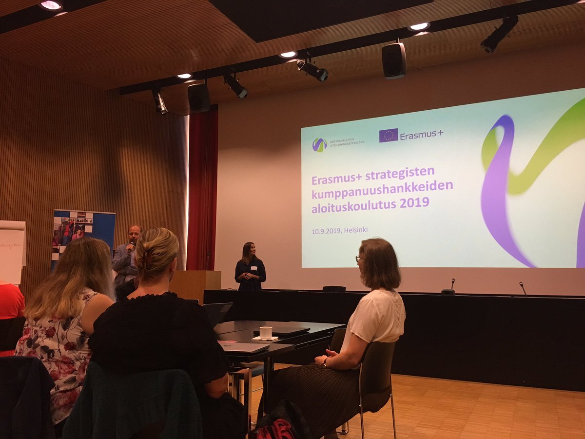 Kati_Clements's tweet photo. Today at the administration kick-off of @Erasmus_Project #cotaproject @Opetushallitus. #plussaaerasmusplussasta https://t.co/5XG4tgQcu7