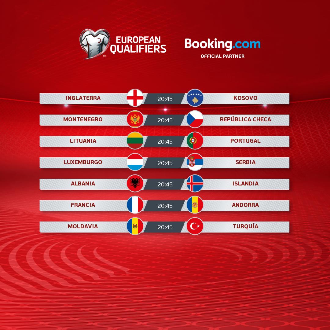 Fundación Melódico Espinas UEFA.com en español sur Twitter : "😍 ¡Este martes hay 7 partidos en los  Clasificatorios Europeos para la #EURO2020! 😍 ¿Qué selecciones lograrán  ganar hoy? 👇 #EQFixtures #Bookingyeah @bookingcom https://t.co/yofNjH9Xw8"  / Twitter