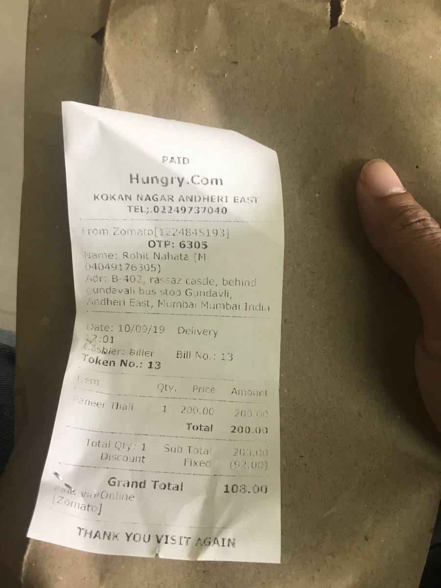 rnats07's tweet image. @ZomatoIN I have ordered paneer thali and I received chicken...