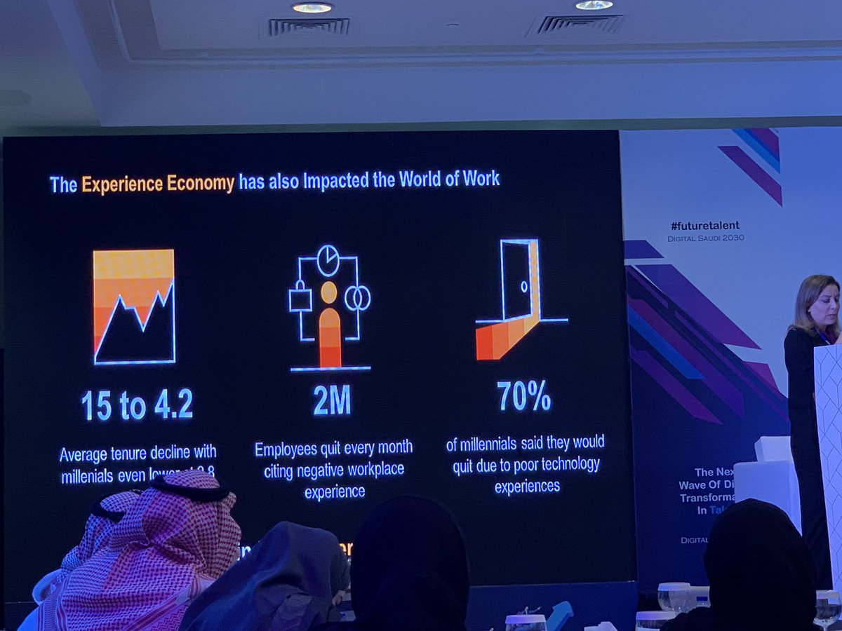 AbeerAlhashimi's tweet photo. 70% of millennials said they would quit their job due to poor technology experiences #FutureTalent @NellyBoustany https://t.co/qyFiWxsiKg