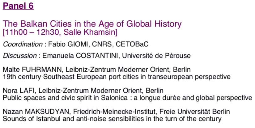 AFEBalk's tweet photo. Panel 6 : "The Balkan Cities in the age of global history"
9h-12h30, salle Khamsin
Discussion : Emanuela Costantini, Université de Pérouse
#AFEBalk #VilleDesBalkans https://t.co/3GNyHJMYVT
