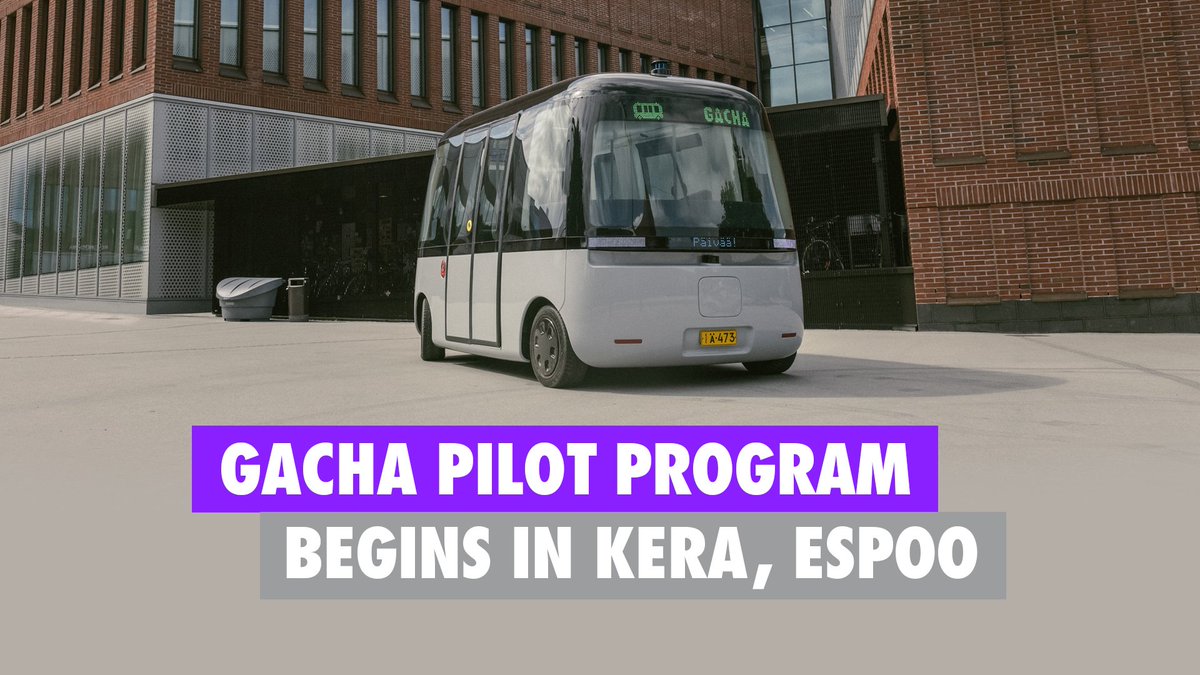We’re excited to announce that today the pilot program for our self-driving shuttle bus GACHA begins in Kera, Espoo. 

The program is a collaboration between Sensible 4, <a href="/nokia/">Nokia</a>  and the city of <a href="/EspooEsbo/">Espoon kaupunki</a>

#autonomousdriving #5G
