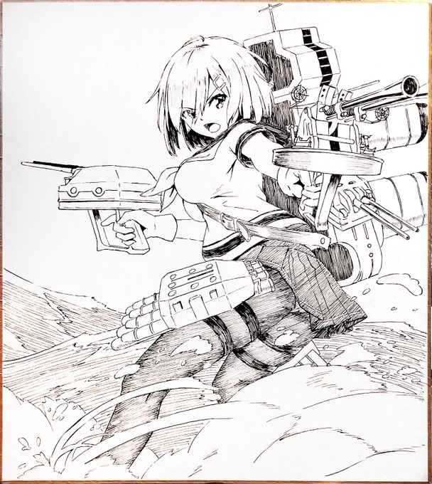 去年描いた色紙です。
 #これを見た人は浜風をTLに放流しよう 