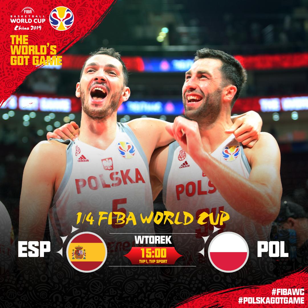 KoszKadra's tweet photo. Ćwierćfinał z Hiszpanią rozpocznie się o 15:00! 

Transmisja w TVP1 i TVP Sport od 14:50 📺

#FIBAWC #DawajPolska 

@EnergaSA #Suzuki #Lubelskie 
@AerowatchPolska @pzbuk_pl
@MSiT_GOV_PL @sklepkoszykarza #EnelMed #VeroniActive @CinkciarzPL
#Rentis #Molten #SKLZ #DivisionB2 https://t.co/nlXeuPmPD6