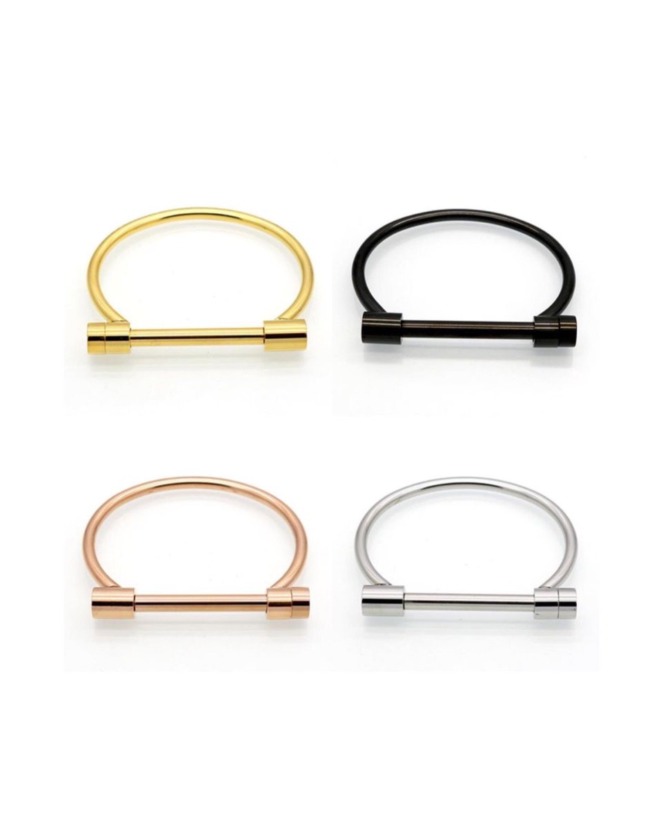 Unisex Bangle for everyone.Price: 3500 each Available in gold, rose gold, silver, and black.100% steel with a guarantee of 2years.Pls send a dm to order and help Rt