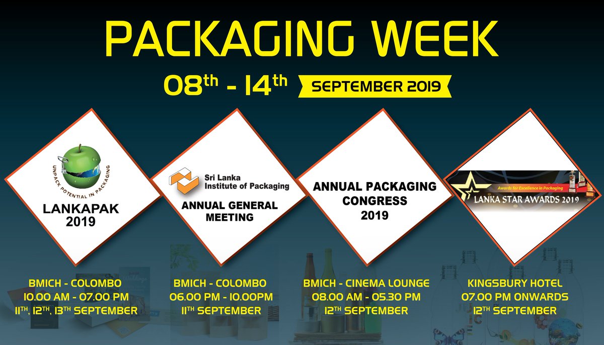 Lankapak_'s tweet photo. The Packaging Week delegates from all facets of the packaging and processing industry of both technologist and management levels to equipment suppliers, raw material providers, users of packaging, retailers and consumers. https://t.co/kfnQKEFPCh
