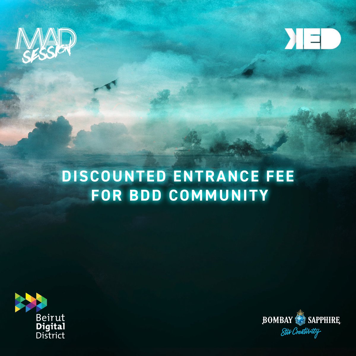 howMADryou's tweet photo. If you're part of the @BeirutDigitalD community, ask us for your SPECIAL promo to benefit from a 20% on online ticket prices. Yup, you read that right #howmadryou #madsession #bdd #bombaysapphire #ked #events #nightlife #lebanon https://t.co/3M8nLqNcXk