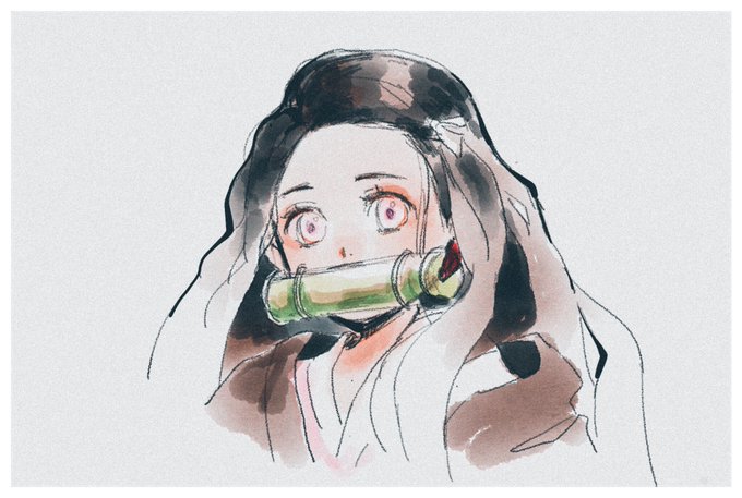 HaraHara021さんがTwitterに投稿した竈門禰豆子(鬼滅の刃)のイラスト。
