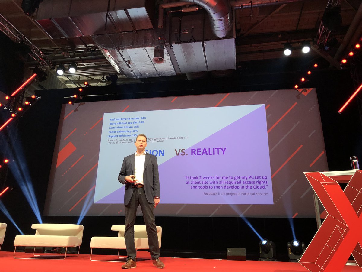 Lolo46822032's tweet photo. #redhatforumzurich Great presentation Jochen Malinwski @Accenture - scale the cloud: vision vs reality. Eg. Deployments several times a day vs 2 month release testing  #agile https://t.co/3SjYFUAk2i