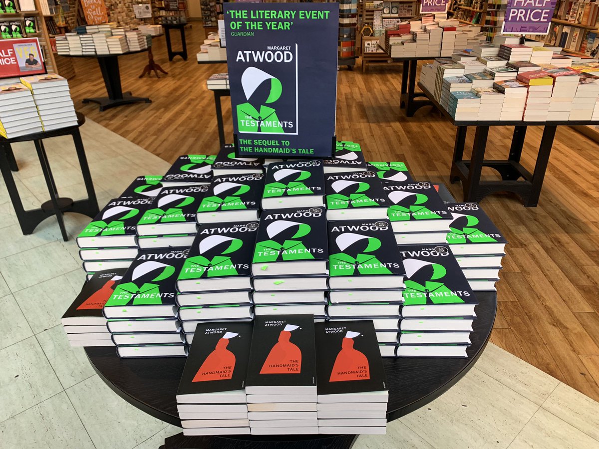 WaterstonesLPL's tweet photo. THE TESTAMENTS is here and our Handmaid’s are ready! #TheTestaments https://t.co/mnexiwgM7L