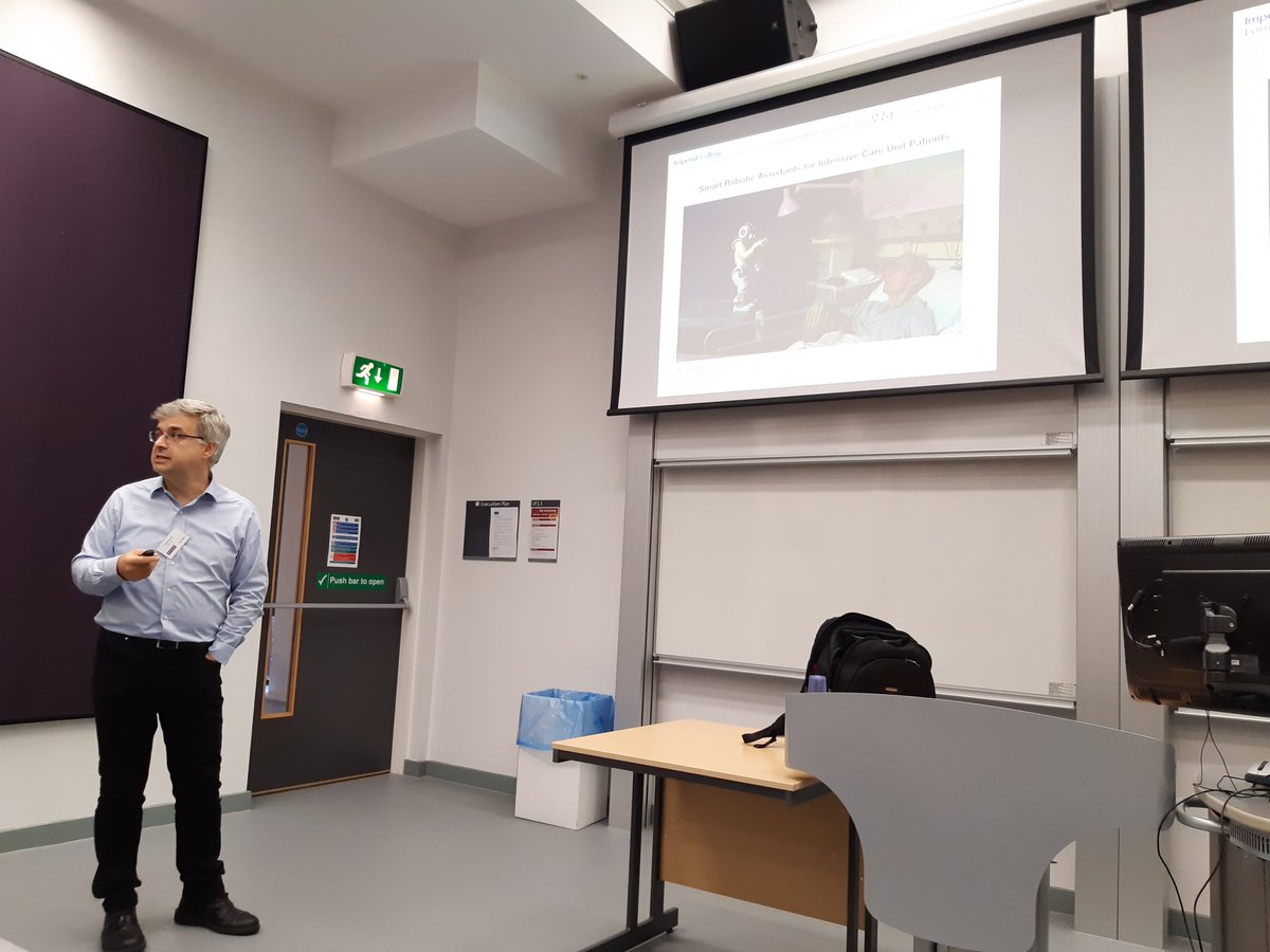 AIC 2019 is on: first keynote by  
@YiannisDemiris, of @imperialeee, @imperialcollege
 #AssistiveRobotics #Personalised #RobotAssisted UK. “Social Cognition Skills for Personal Assistive Robots” #aicws19