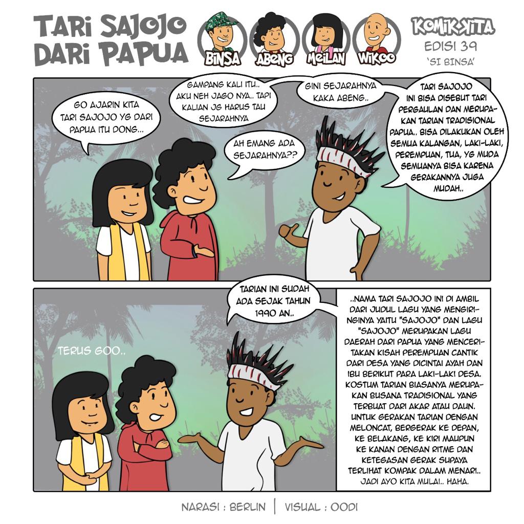 tigor_yayan's tweet photo. Indonesia adalah negeri yang terkenal dengan keanekaragamannya. #KomikKita #SiBinsa #TariSajojo https://t.co/Qq4BGj2UZe