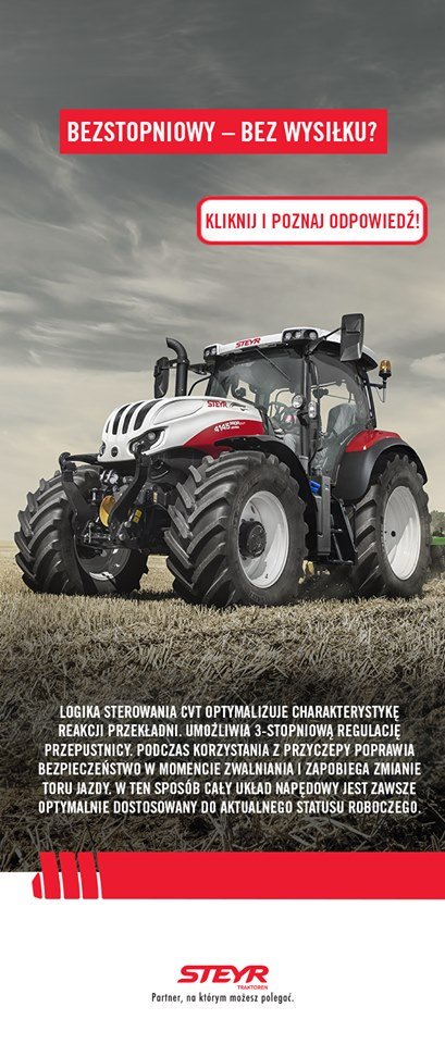OsadkowskiC's tweet photo. Automatyczna przekładnia bezstopniowa CVT w ciągnikach marki STEYR Traktory to prawdziwe rozwiązanie klasy premium ✨✨
Jeśli chcesz wiedzieć więcej - kliknij i odkryj, dlaczego już nigdy nie zechcesz prowadzić innej maszyny 😀 https://t.co/kgoafDP6HF