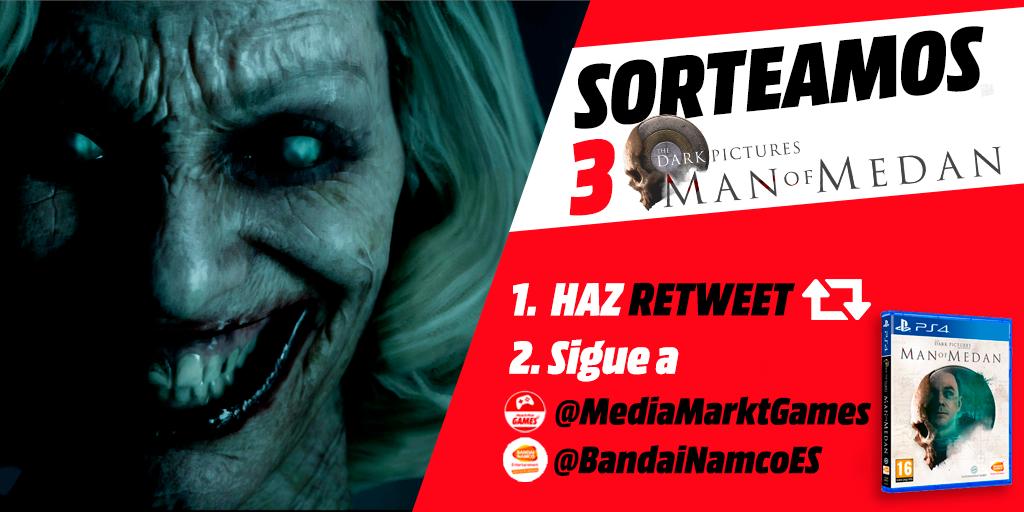 ¡SORTEAMOS 3 #ManOfMedan para PS4!
¿Quién vivirá? ¿quién morirá? 😱 ¡Depende de ti!

1⃣Dale RT
2⃣Sigue a <a href="/MediaMarktGames/">MediaMarkt Games</a> y <a href="/BandaiNamcoES/">Bandai Namco España</a> 

⏱️Hasta el 12/09 #Sorteo
BBLL⚙️ bit.ly/BBLLMOM

¿Lo quieres ya?👉bit.ly/SorteoMOM