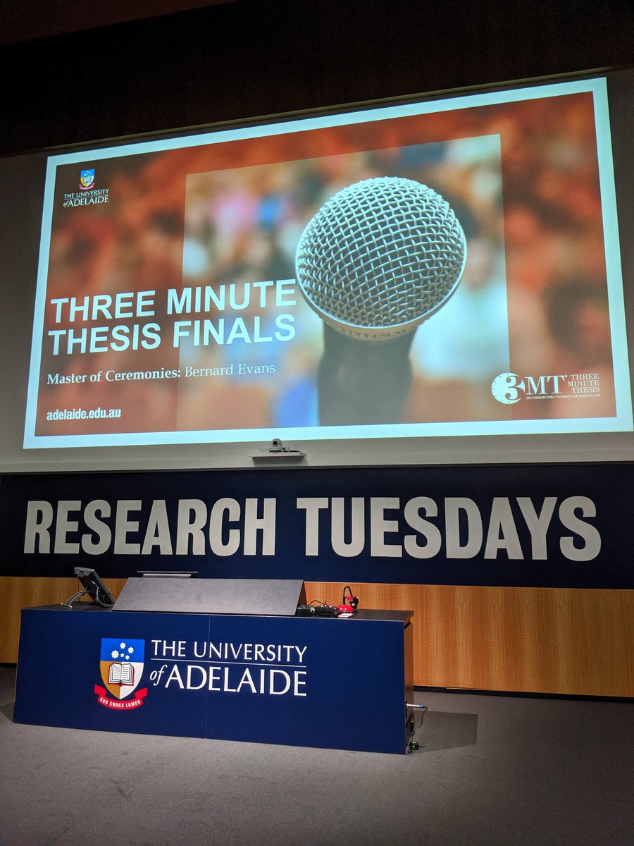 Time for the 2019 #3MT competition <a href="/UniofAdelaide/">Uni of Adelaide</a>! Looking forward to hearing about the diverse research undertaken by our fabulous PhD candidates