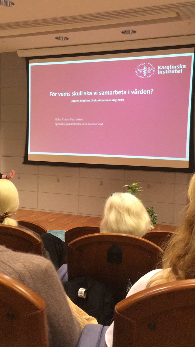 Helen Conte ”att samarbete i team är en centralt mekanism för kvalité i patientens vård”.  Precis i enlighet med våra tankar och idéer med att skapa utbildningstillfällen där olika professioner tränar ihop! #dmagenda #qulturum #metodikum