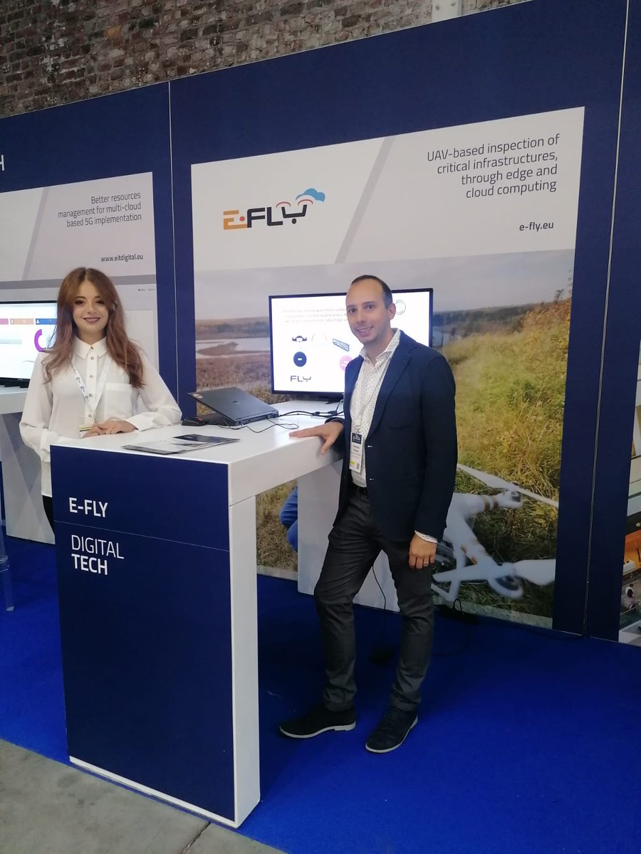 Eviden_RD_Spain's tweet photo. Are you in Brussels attending the #eitdigital19 conference? Visit our #EFLY booth to learn how #ConputerVision,  #edge and #AI work together to monitor #critical #infrastructures with #drones.
#AtosResearchandInnovation #es_ari_efly_eit_conference @EIT_Digital @AnaMoralesPerez https://t.co/wEoNFysBn2