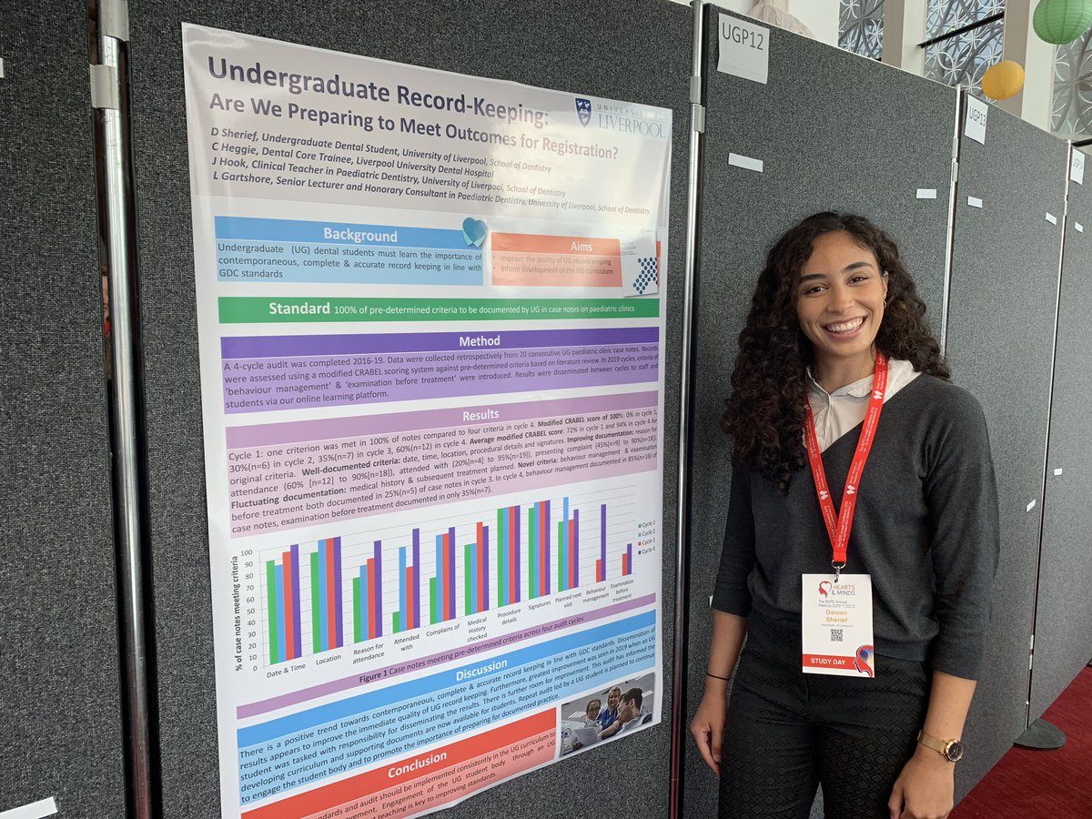 LauraGartshore's tweet photo. 4 undergraduate dentists @livunidentistry @LivUni @LUDSS1 in the poster session @BSPDconf @bspduk Enjoy! #unashamedlyaspirational https://t.co/v1kQqtvugB