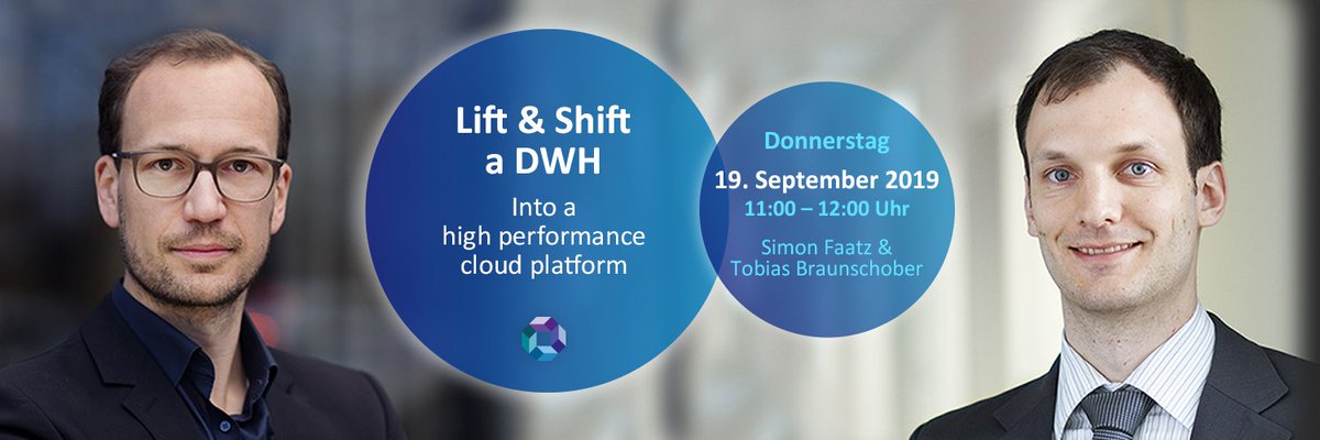 #DataScientists aufgepasst: Am Donnerstag kommender Woche führen unsere #Exasol-Experten Simon Faatz 👨‍🏫 und Tobias Braunschober 👨‍💻 Sie durch eine #DWH-Migration in die Cloud. Hier können Sie sich für das kostenlose #Webinar anmelden: bit.ly/2Hcd9lY