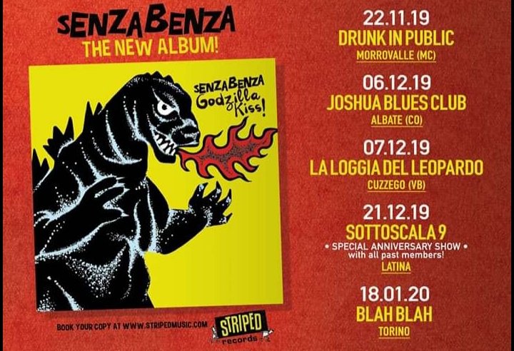 Prime date del Godzilla Kiss tour. Ci vediamo #OnTheRoad #senzabenza #godzillakiss